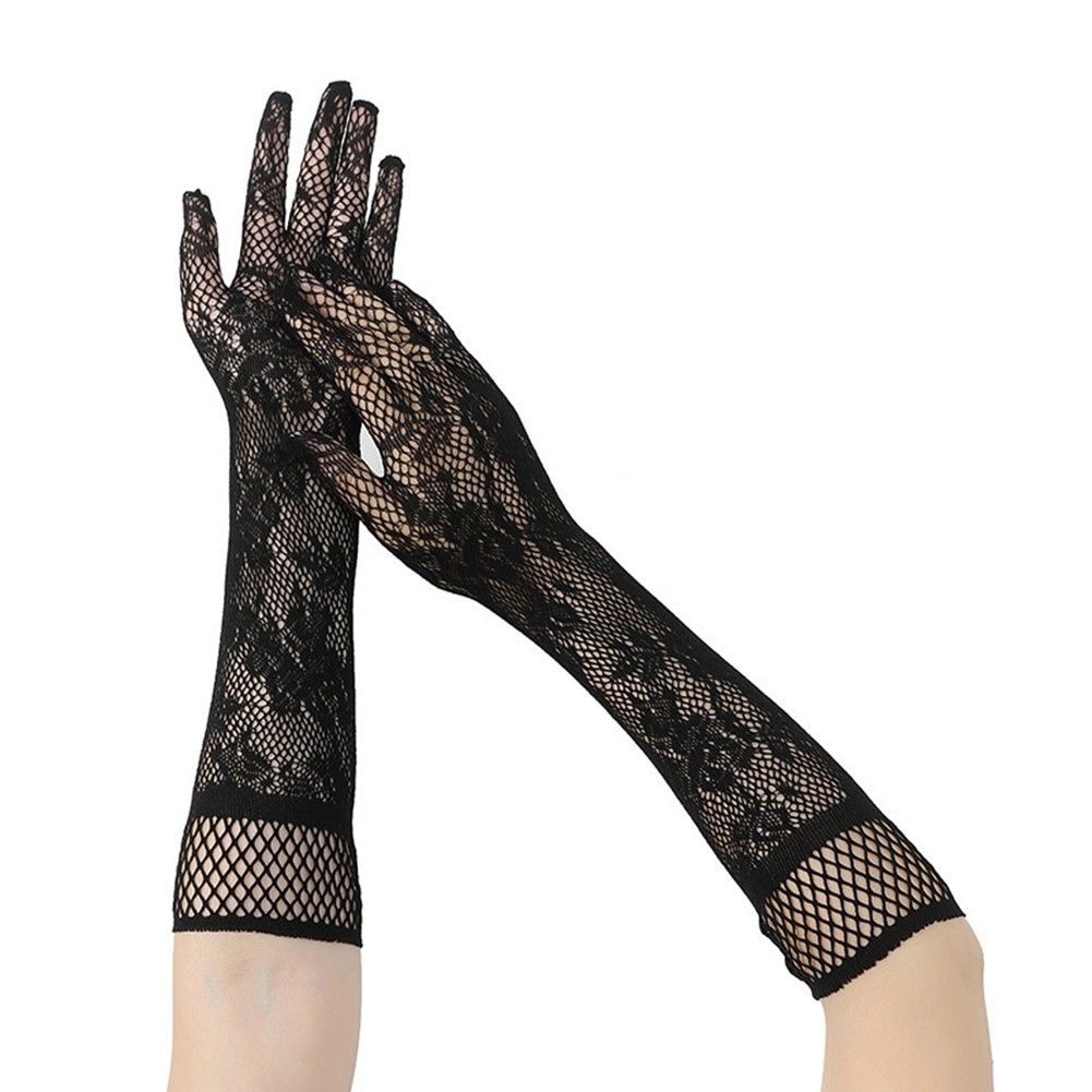 Elegant Fishnet Lace Gloves with Comfortable Fit for Special Occasions - Picture 15 of 23