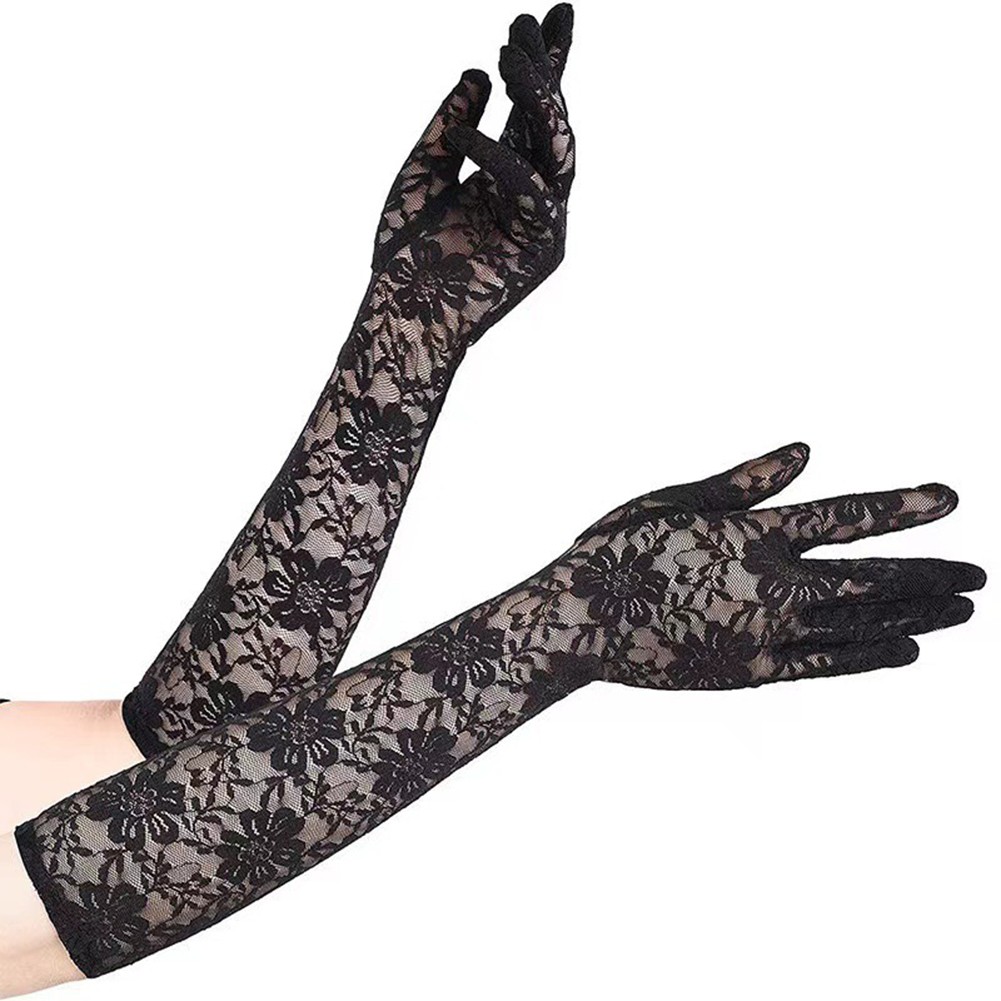 Elegant Fishnet Lace Gloves with Comfortable Fit for Special Occasions - Picture 22 of 23