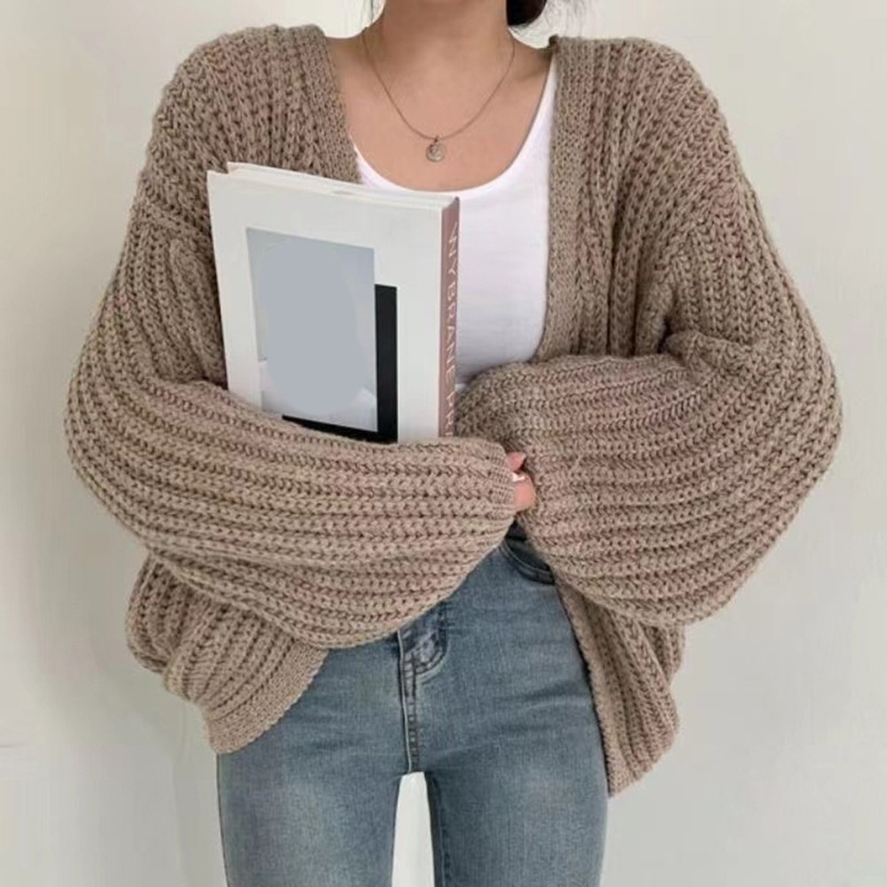 Casual Women's Lantern Cardigan Sweater Perfect for Daily Use in Autumn - Picture 22 of 29