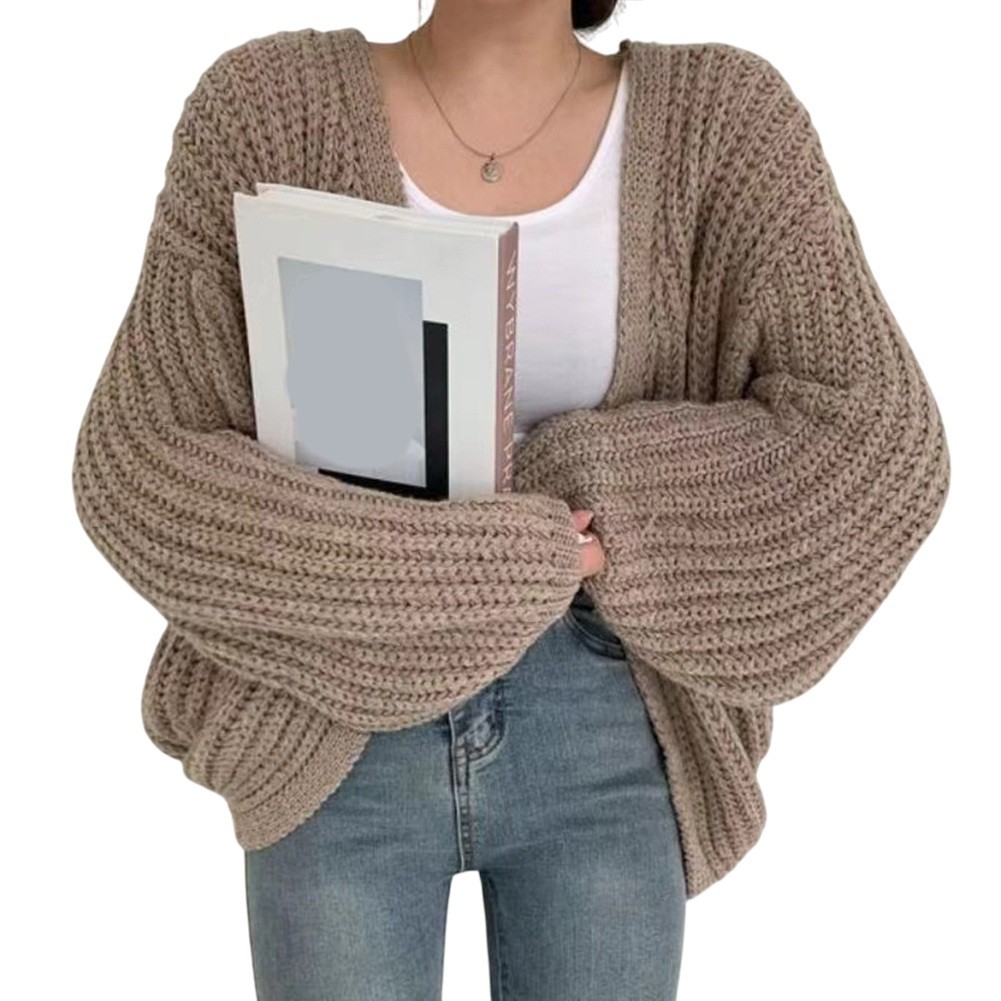 Casual Women's Lantern Cardigan Sweater Perfect for Daily Use in Autumn - Picture 24 of 29