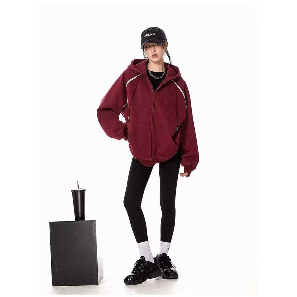 Fashion Forward Damen Hoodie mit Anspielung auf amerikanische