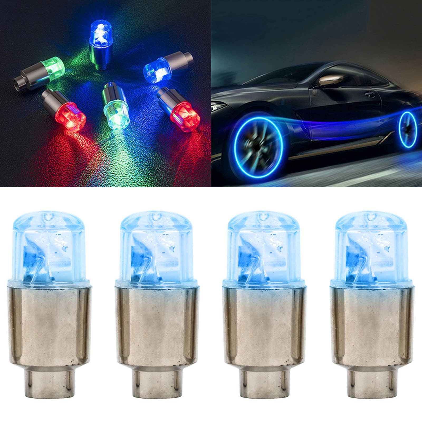 Aesthetic Enhancement 4Pcs Colorful LED Wheel Light Cap Set for Vehicles - Picture 30 of 53