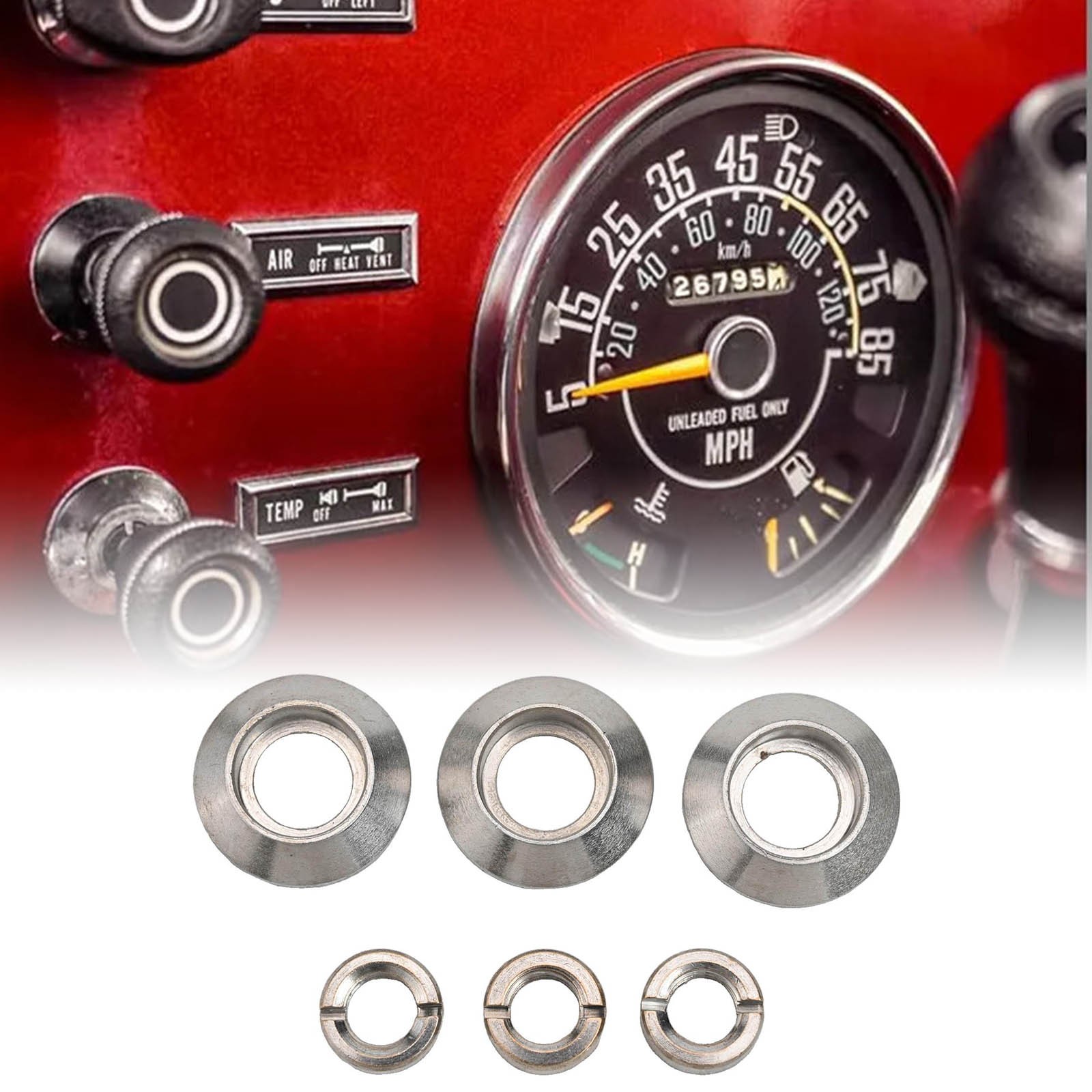 Tailored Dash Switch Bezel & Nut Set for Jeep CJs from '72 to '86 Models - Picture 10 of 17