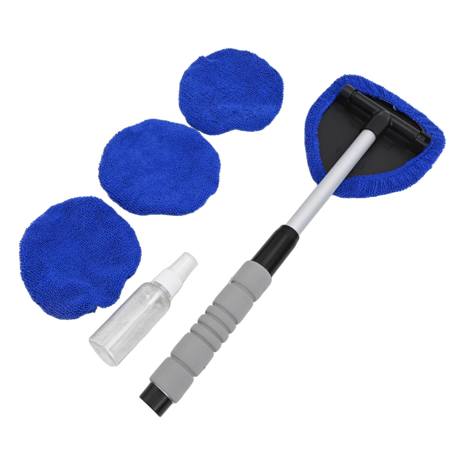 Windshield Cleaning Tool for Cars with Retractable Handle and Spray Bottle
