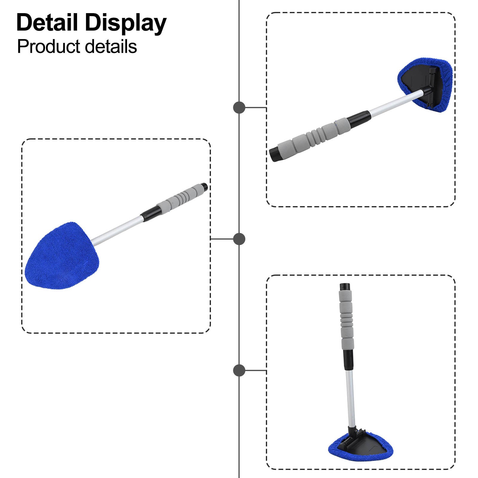 Windshield Cleaning Tool for Cars with Retractable Handle and Spray Bottle