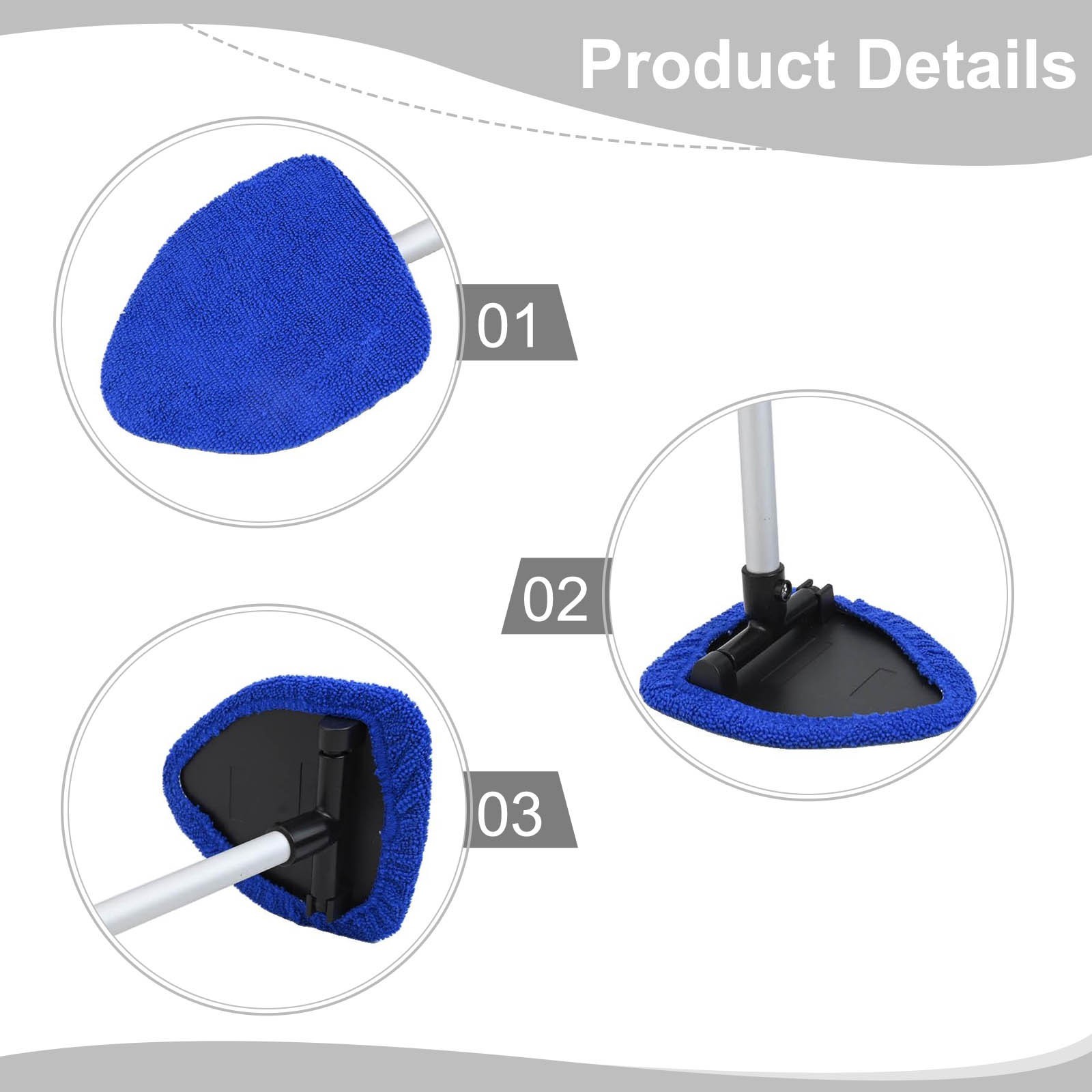 Windshield Cleaning Tool for Cars with Retractable Handle and Spray Bottle