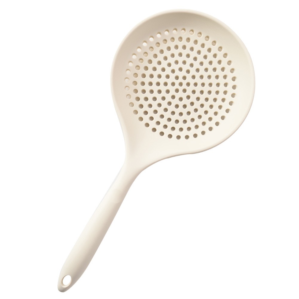 Heat Resistant Silicone Skimmer Spoon with Non Slip Grip for Kitchen Use