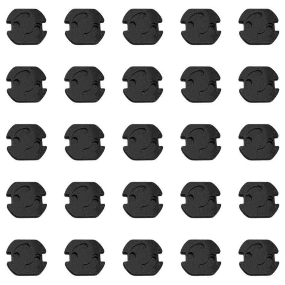 25 Pack Child Protection Socket Covers Secure Fit and Easy to Use Black