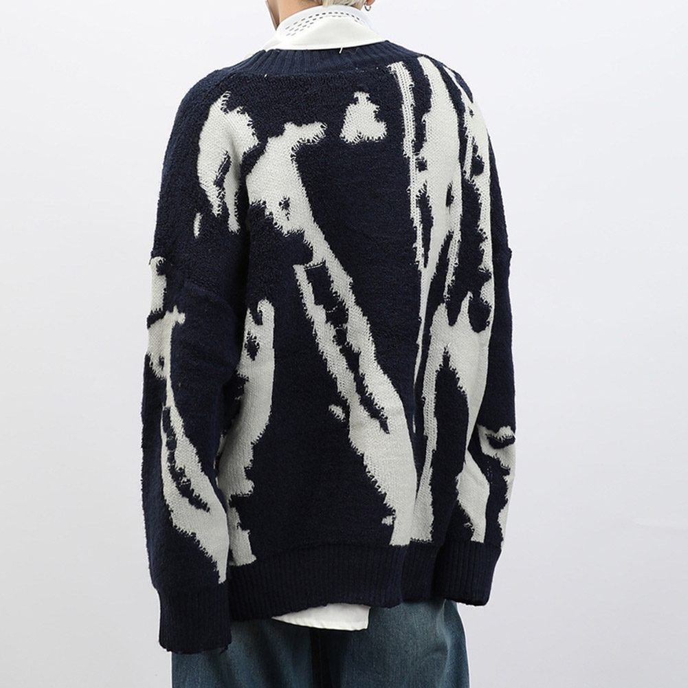 Sophisticated Men's Autumn Sweater featuring Graphic Design and V Neck - Picture 22 of 60