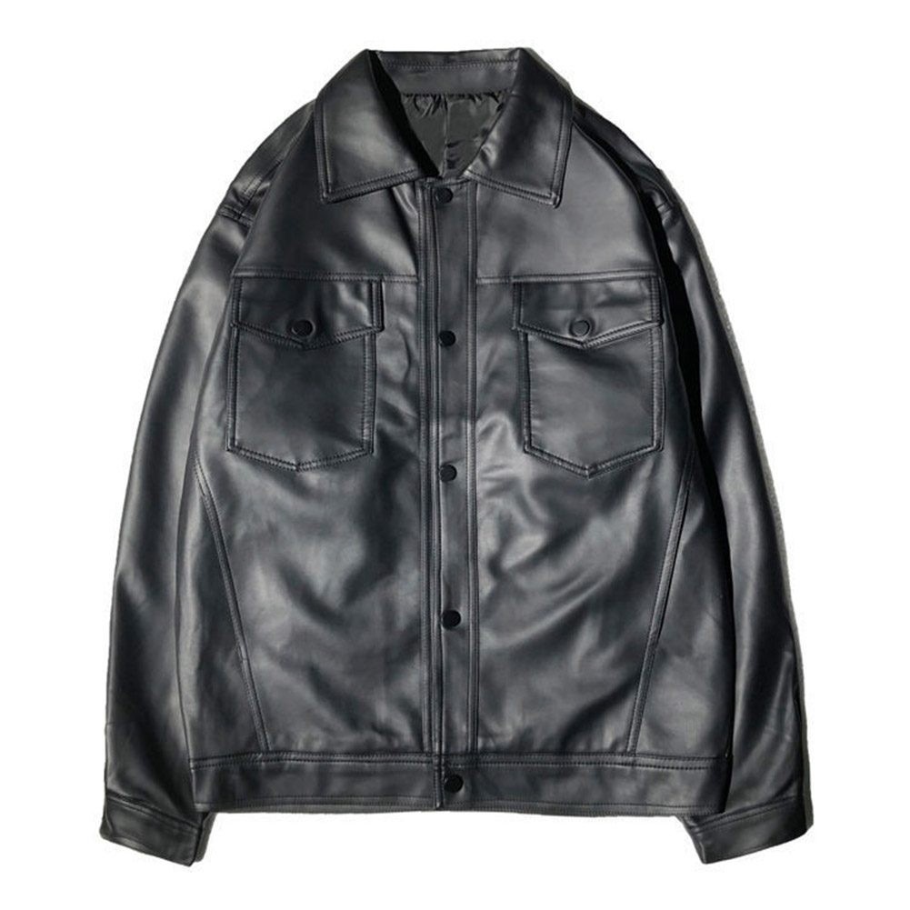 Mens Spring Autumn Jacket with Lapel Design Fashion Vintage Motorcycle - Picture 14 of 48