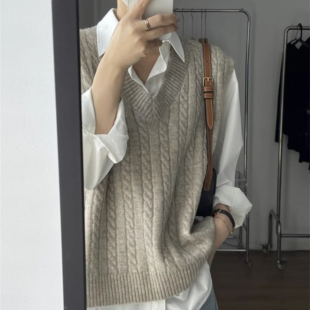 Cable Knit Women's Loose Fitting Vest Perfect For Layering This Season - Picture 25 of 33