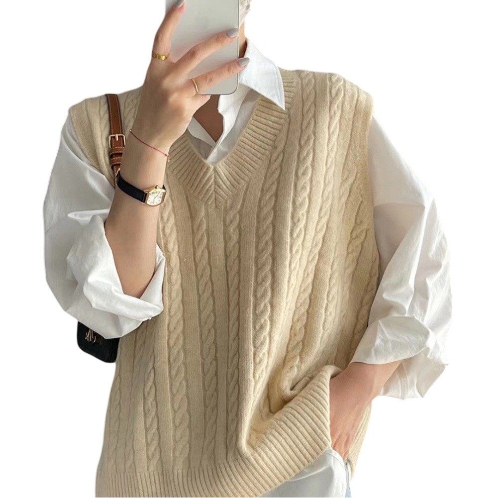 Cable Knit Women's Loose Fitting Vest Perfect For Layering This Season - Picture 29 of 33