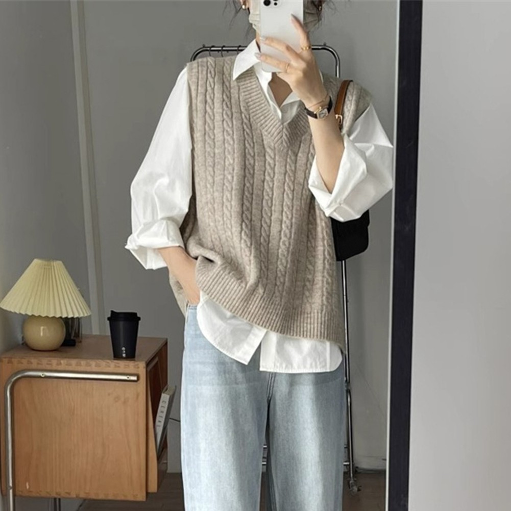 Cable Knit Women's Loose Fitting Vest Perfect For Layering This Season - Picture 22 of 33