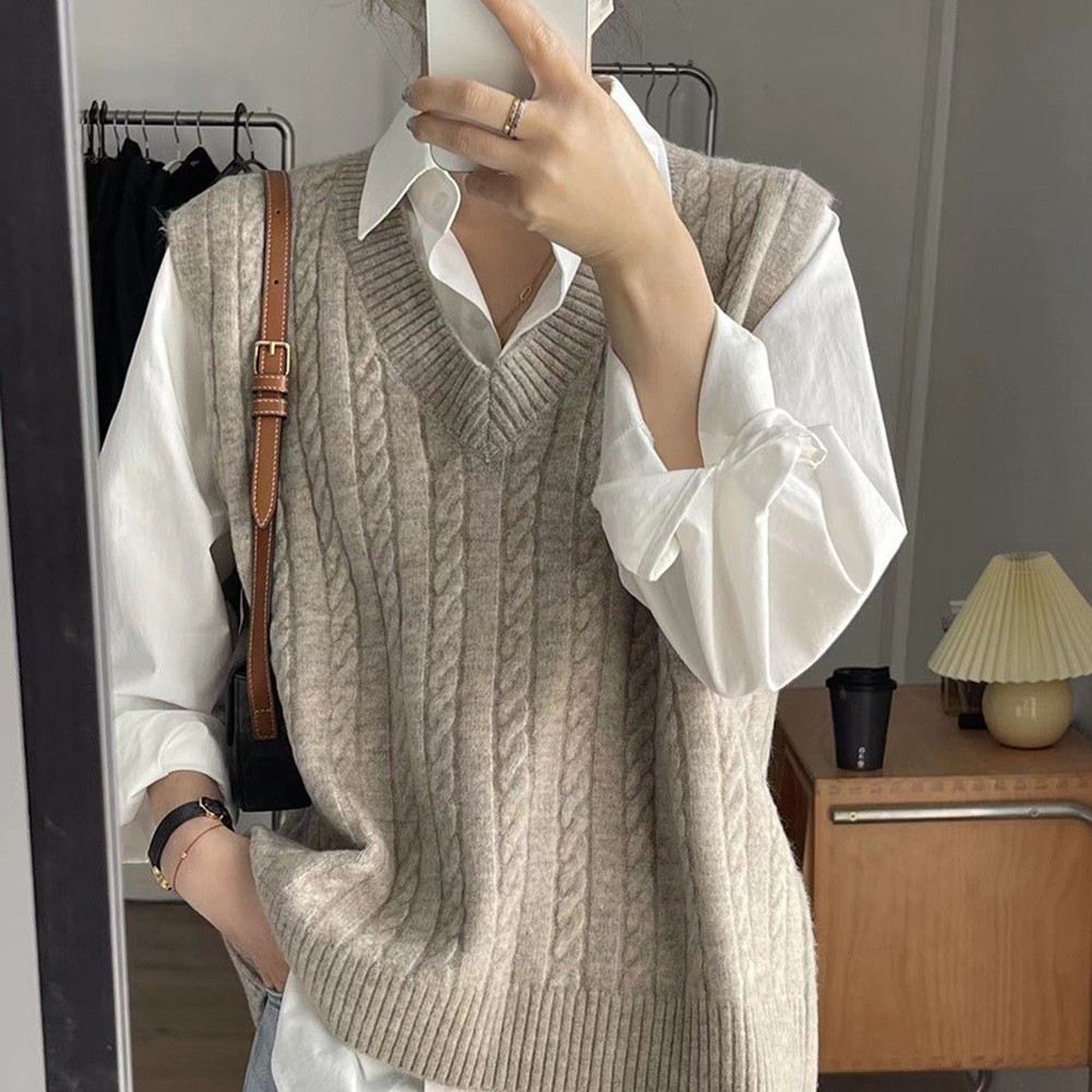 Cable Knit Women's Loose Fitting Vest Perfect For Layering This Season - Picture 24 of 33