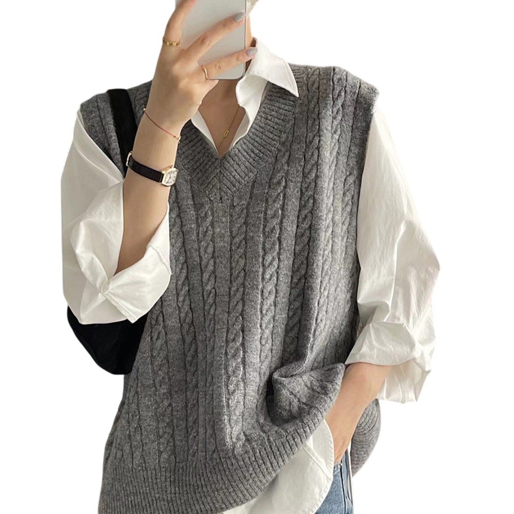 Cable Knit Women's Loose Fitting Vest Perfect For Layering This Season - Picture 20 of 33