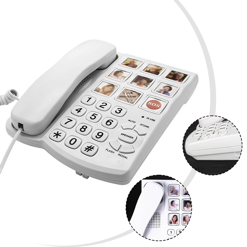 For Seniors Big Button Telephone Compact Size Ideal for Any Room Setup - Zdjęcie 4 z 11