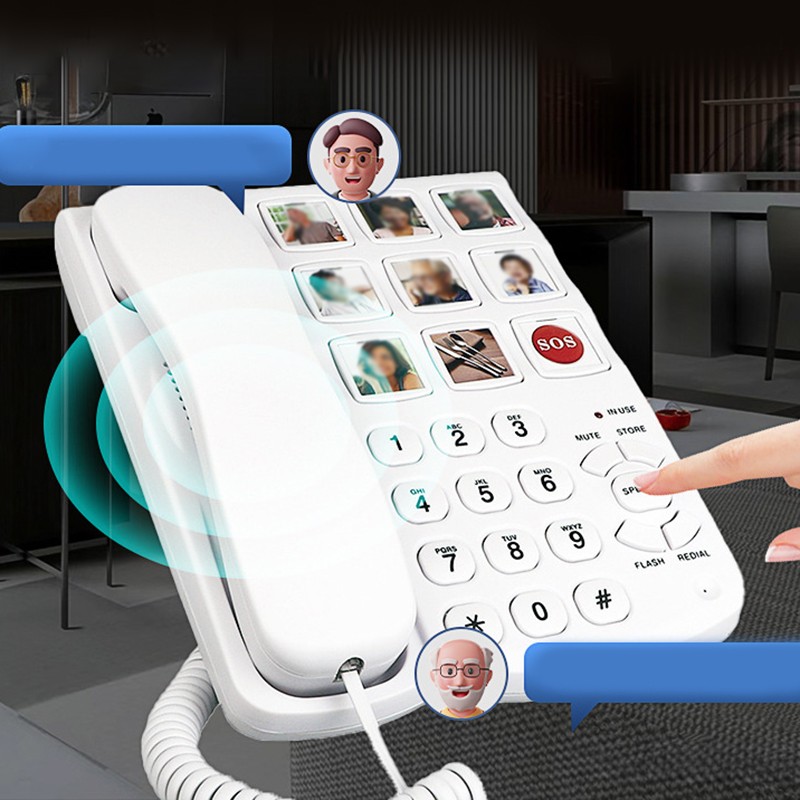 For Seniors Big Button Telephone Compact Size Ideal for Any Room Setup - Zdjęcie 2 z 11