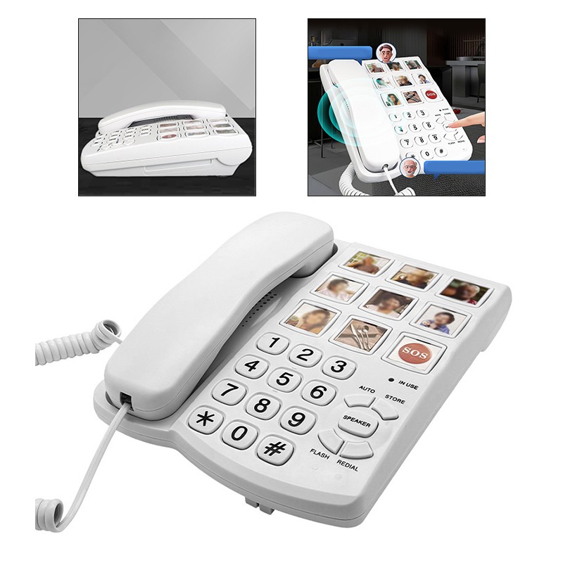 For Seniors Big Button Telephone Compact Size Ideal for Any Room Setup - Zdjęcie 3 z 11