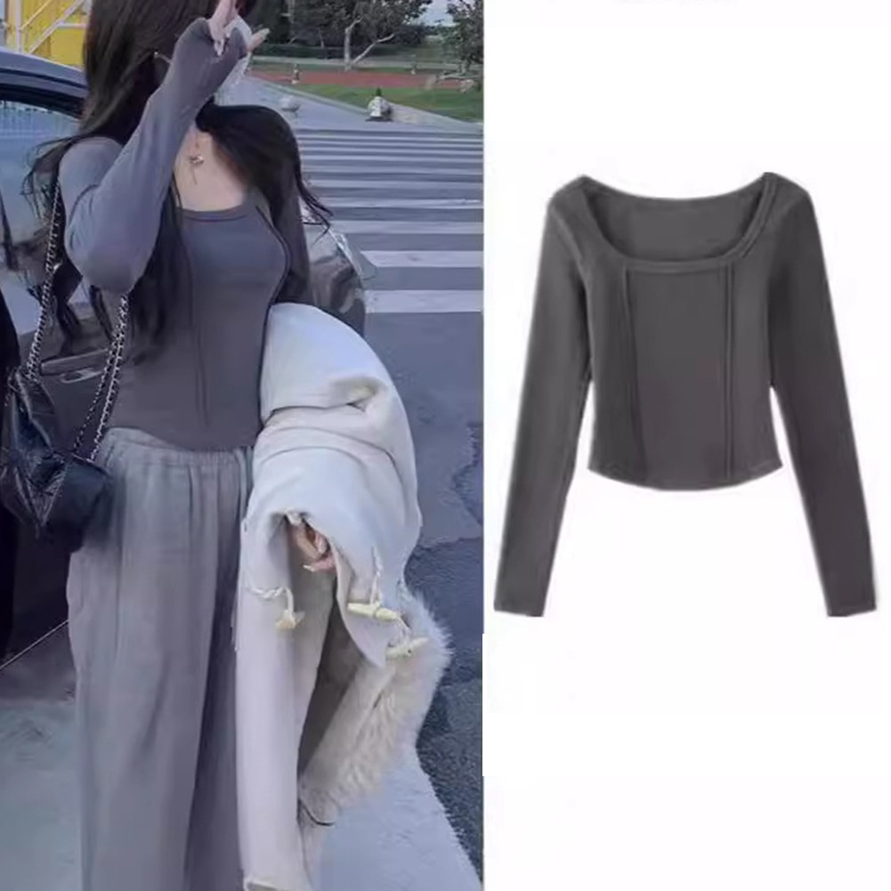 Innovadora camiseta estilo espina de pescado manga larga ideal para mujeres modernas - Imagen 13 de 17