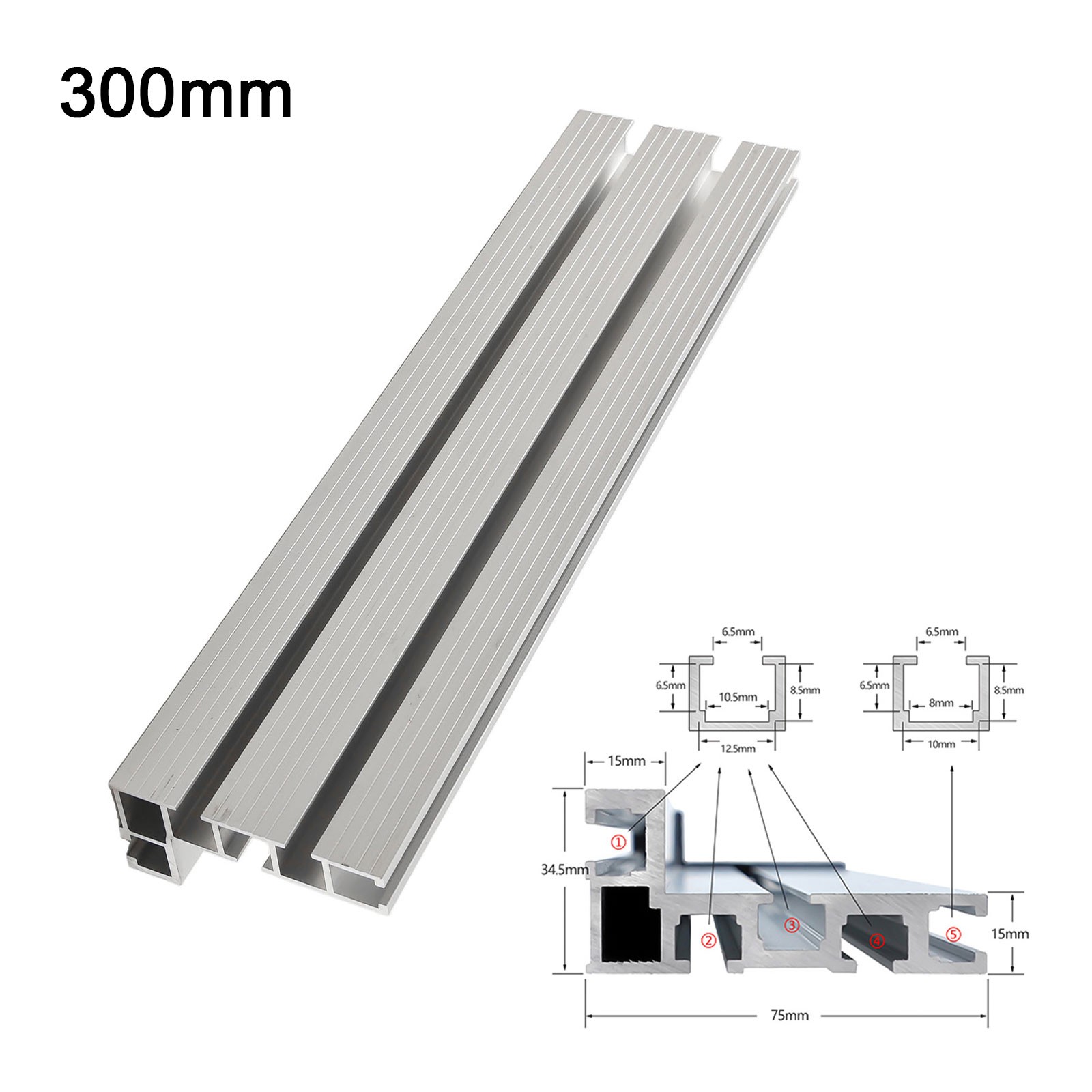 Aluminium 75 Type Miter Track Perfect for DIY Woodworking Projects 400mm