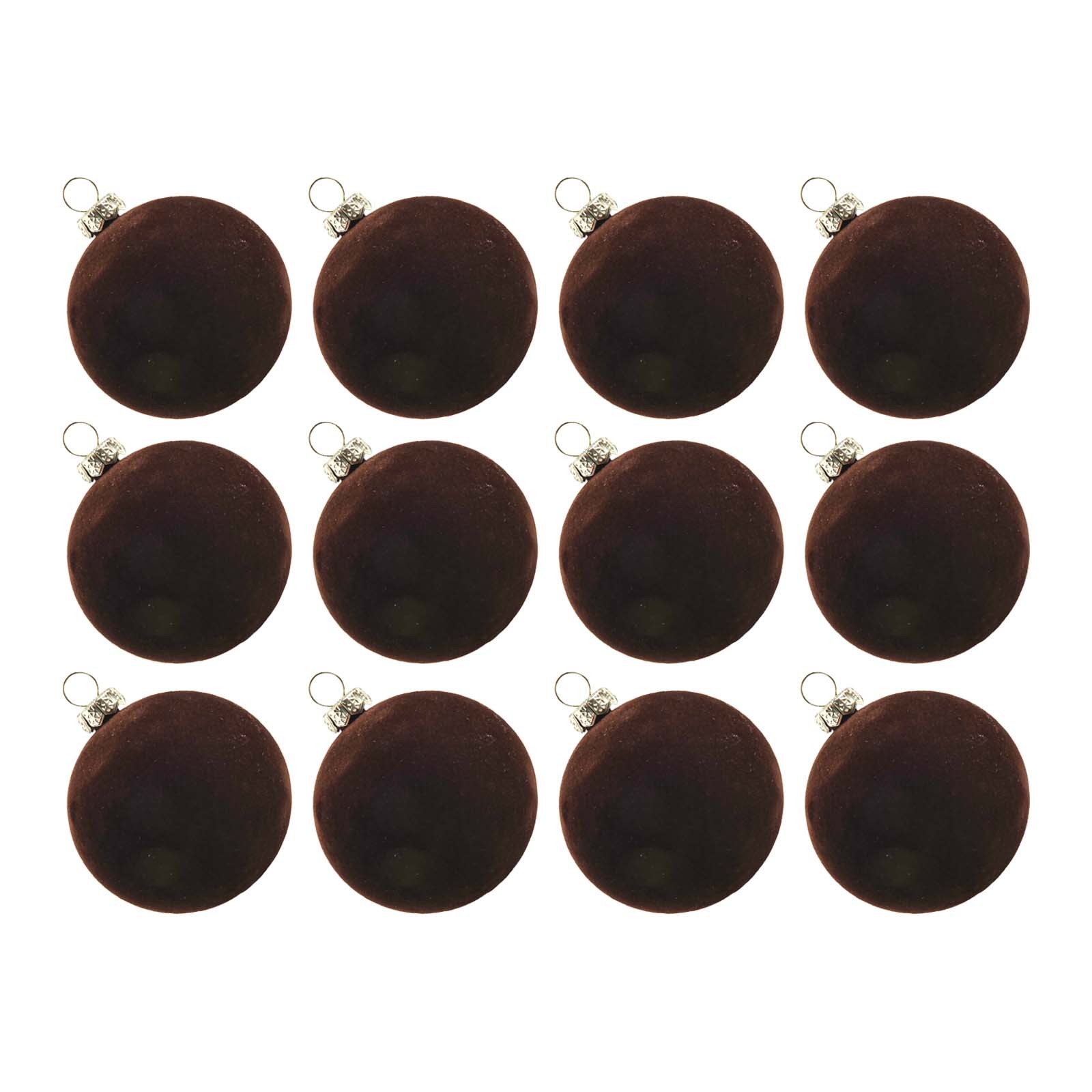 12 Velvet For Christmas Ornaments Balls for Tree Wall and Mantle Decorations - Picture 25 of 37