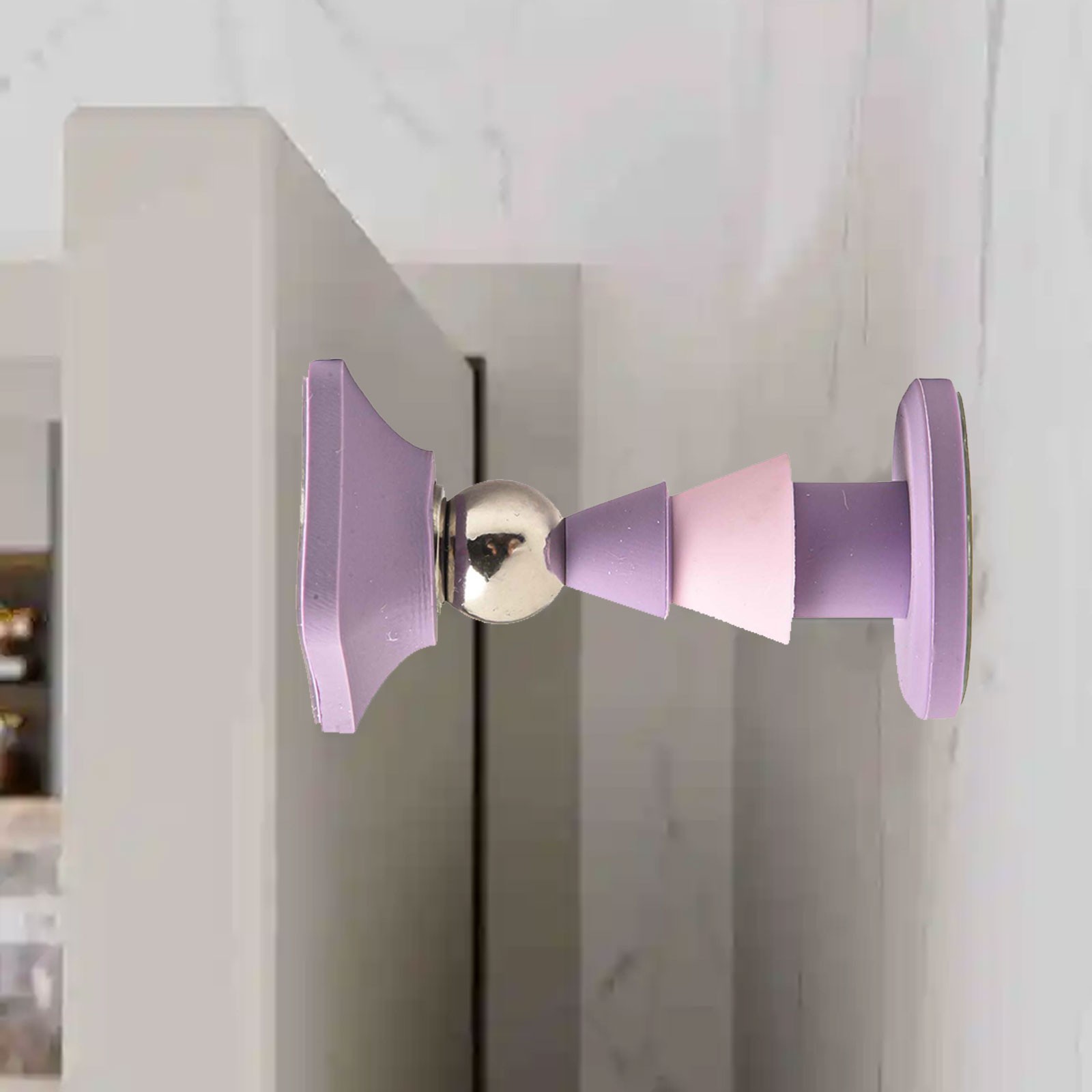 Magnetic Door Stop for Home Use Soft Rubber Catch Grey Blue Purple White