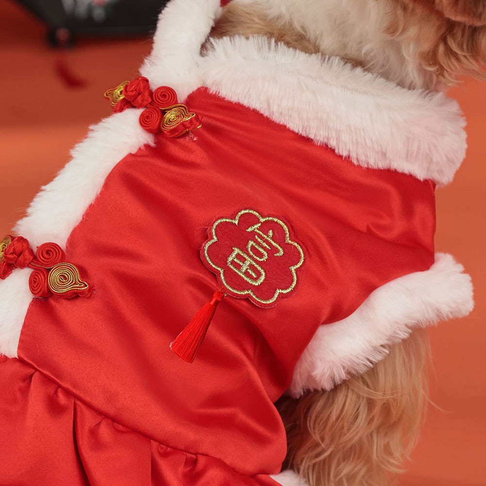 Dogs & Cats Cozy Red Tang Suit Suitable Attire for Holiday Events 2023 - Picture 14 of 32