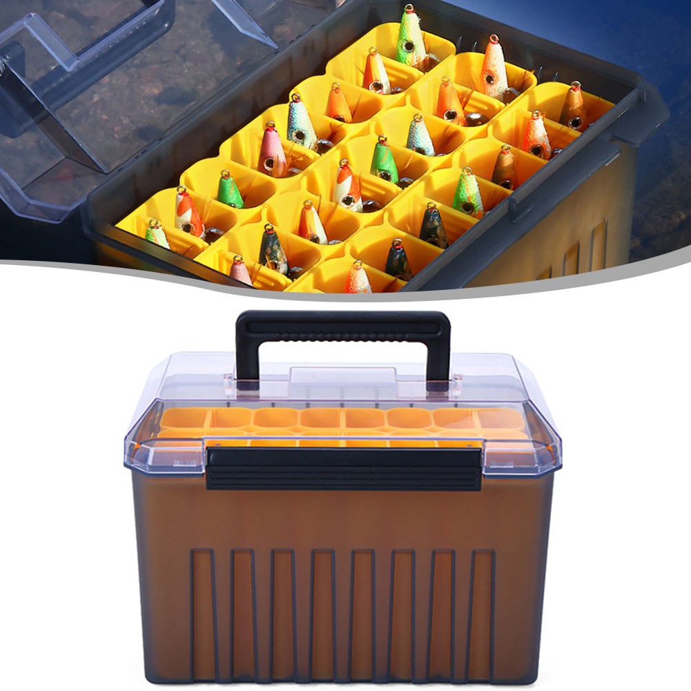 clear box storage organizer fishing tackle With Adjustable 15 Dividers See Through For Lures Beads Hooks And Small Gear All In One Go To Space Saving The clear plastic construction makes it easy to find exactly what you need without fumbling through your gear Pack Of 6 Clear Mini