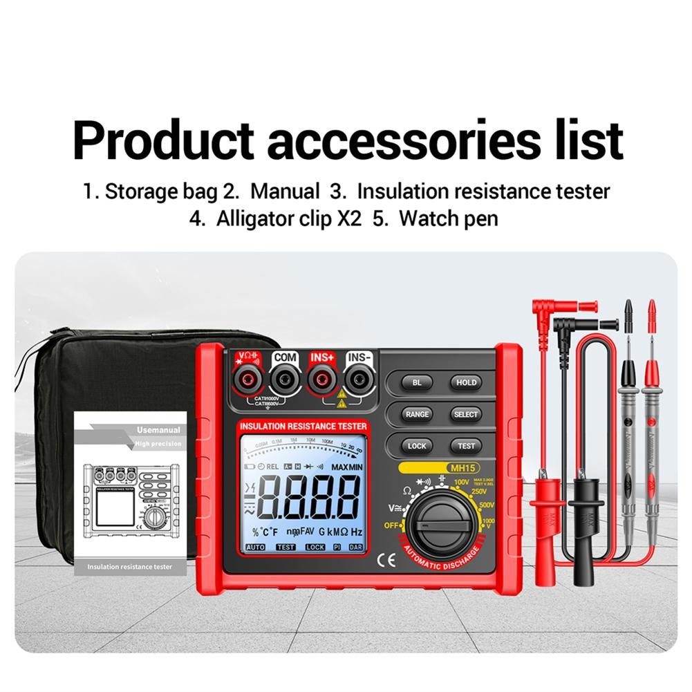 Battery Powered Insulation Resistance Tester for Electrical Equipment Testing