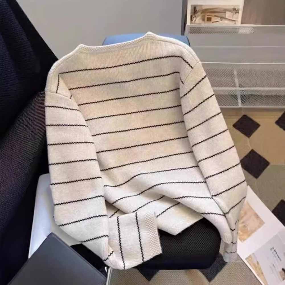 Breezy Women's Long Sleeve Knit Cardigan Featuring a Unique Stripe Look - Picture 14 of 18