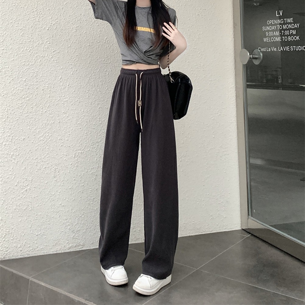 Casual Womens Straight Pants with Double Drawstring and Corduroy Fabric - Picture 30 of 47