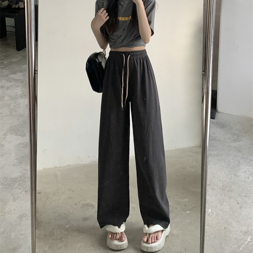Casual Womens Straight Pants with Double Drawstring and Corduroy Fabric - Picture 31 of 47