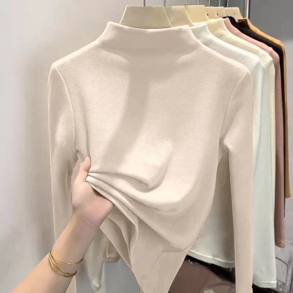 Comfortable Womens Long Sleeve Bottoming Shirt for Seasonal Wardrobe Essentials - Picture 10 of 14
