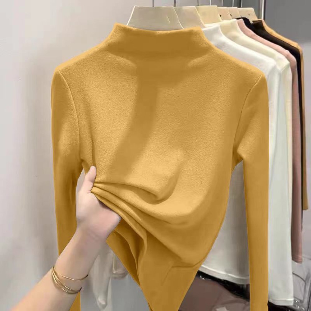 Comfortable Womens Long Sleeve Bottoming Shirt for Seasonal Wardrobe Essentials - Picture 8 of 14