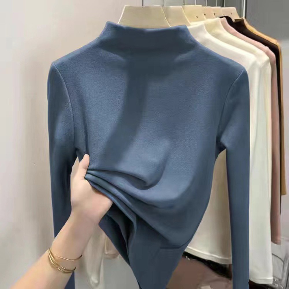 Comfortable Womens Long Sleeve Bottoming Shirt for Seasonal Wardrobe Essentials - Picture 12 of 14