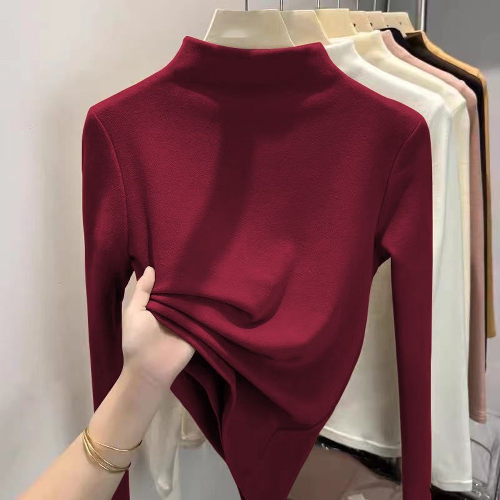 Comfortable Womens Long Sleeve Bottoming Shirt for Seasonal Wardrobe Essentials - Picture 11 of 14