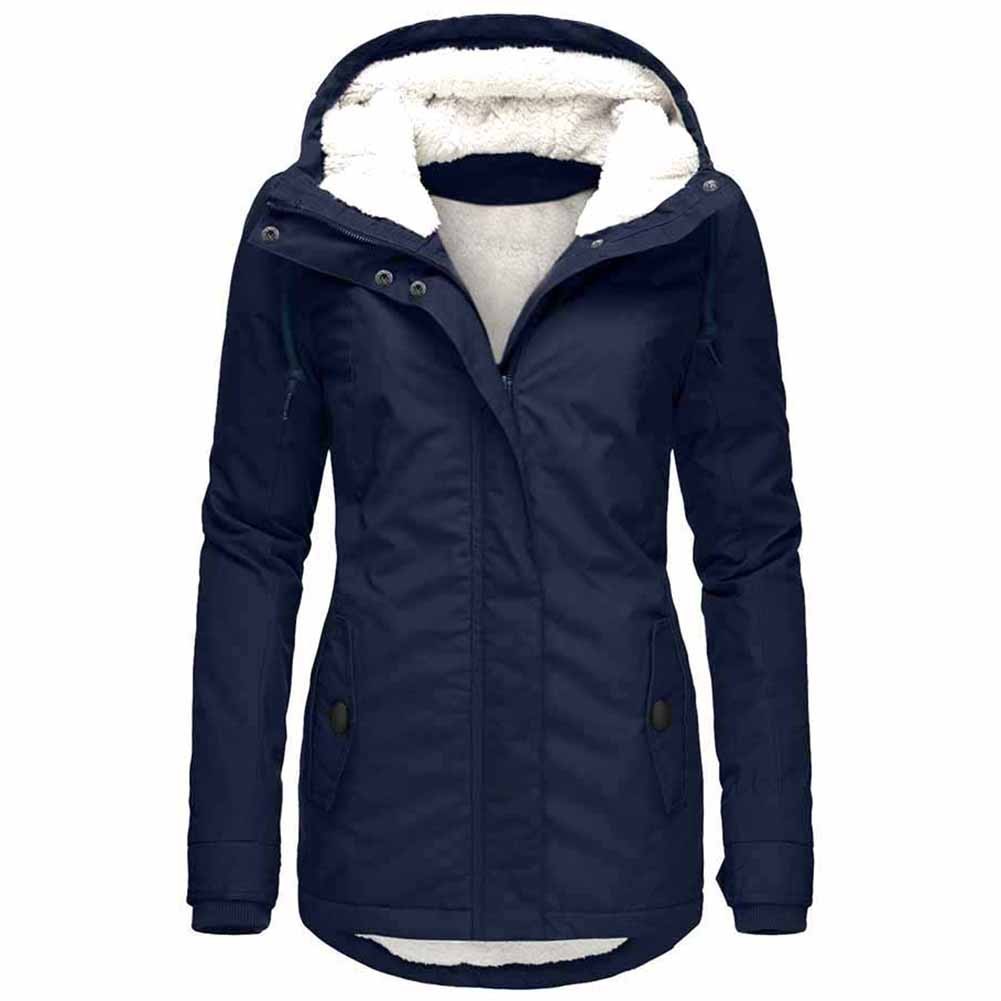 Thick Warm Hooded Outerwear for Women Ideal During Fall and Winter Months
