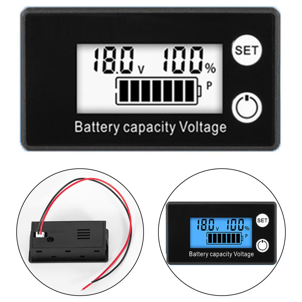 Battery Voltage Indicator Meter for 12V 24V 36V Iron Phosphate