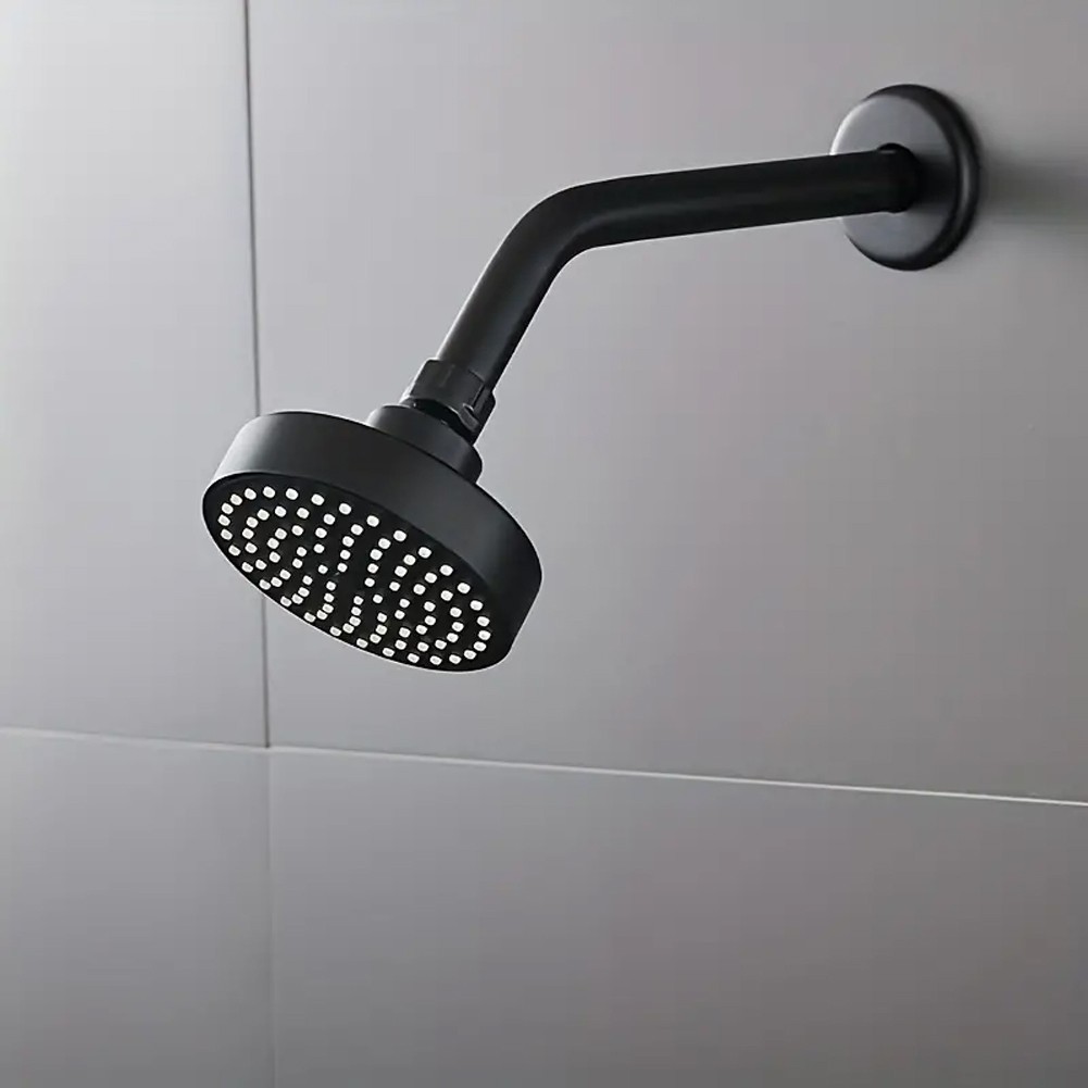 Adjustable Rainfall Shower Head - Black & Silver Finish