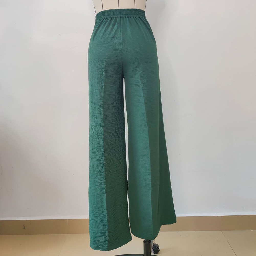 Adjustable Waist Loose Pleated Pants for Women Casual Wide Leg Trousers - Bild 15 von 27