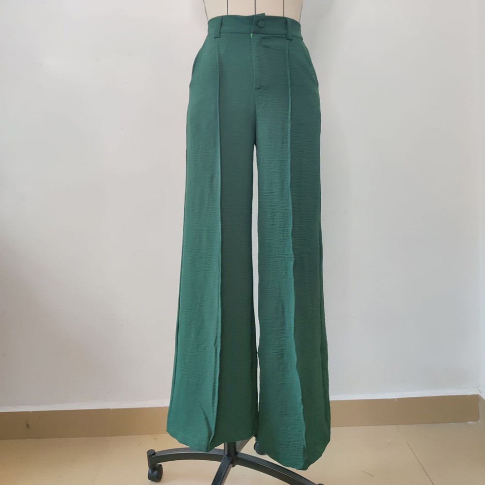 Adjustable Waist Loose Pleated Pants for Women Casual Wide Leg Trousers - Bild 14 von 27