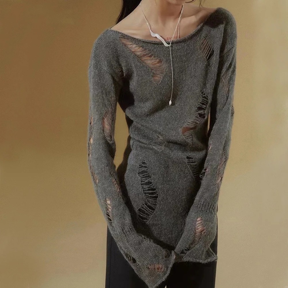 Stylish Womens Slim Fit Thin Sweater with Long Sleeves for Casual Look - Picture 19 of 21