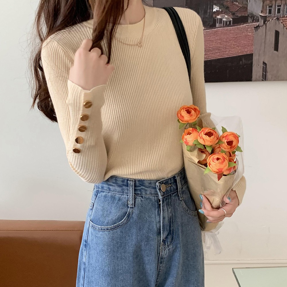 Stylish Long Sleeve Knitted Tops for Women Autumn and Winter Essentials - Picture 27 of 36