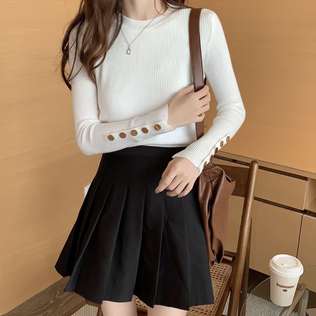 Stylish Long Sleeve Knitted Tops for Women Autumn and Winter Essentials - Picture 17 of 36