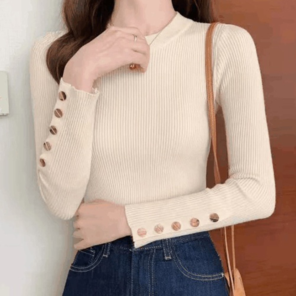 Stylish Long Sleeve Knitted Tops for Women Autumn and Winter Essentials - Picture 26 of 36