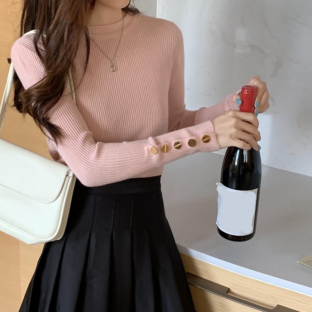 Stylish Long Sleeve Knitted Tops for Women Autumn and Winter Essentials - Picture 24 of 36