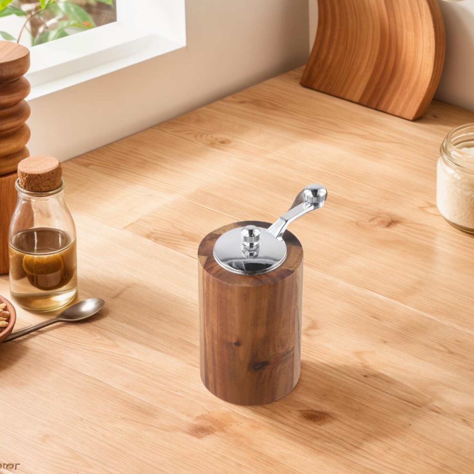 Hochleistungs Manuelle Salz- und Pfeffermühle aus Holz zum Kaffeegewürz - Bild 18 von 27
