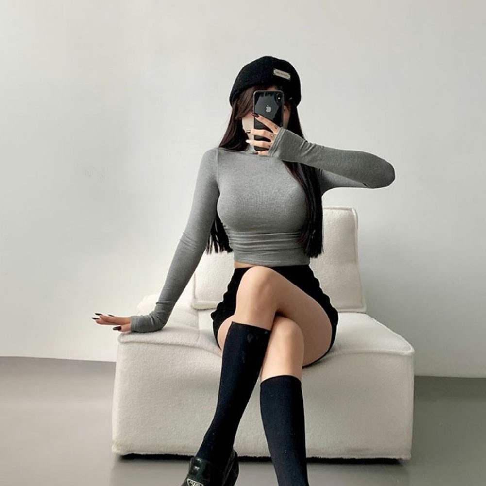Everyday Essential Womens Ribbed Knit Long Sleeve Shirt in Various Shades - Picture 24 of 28