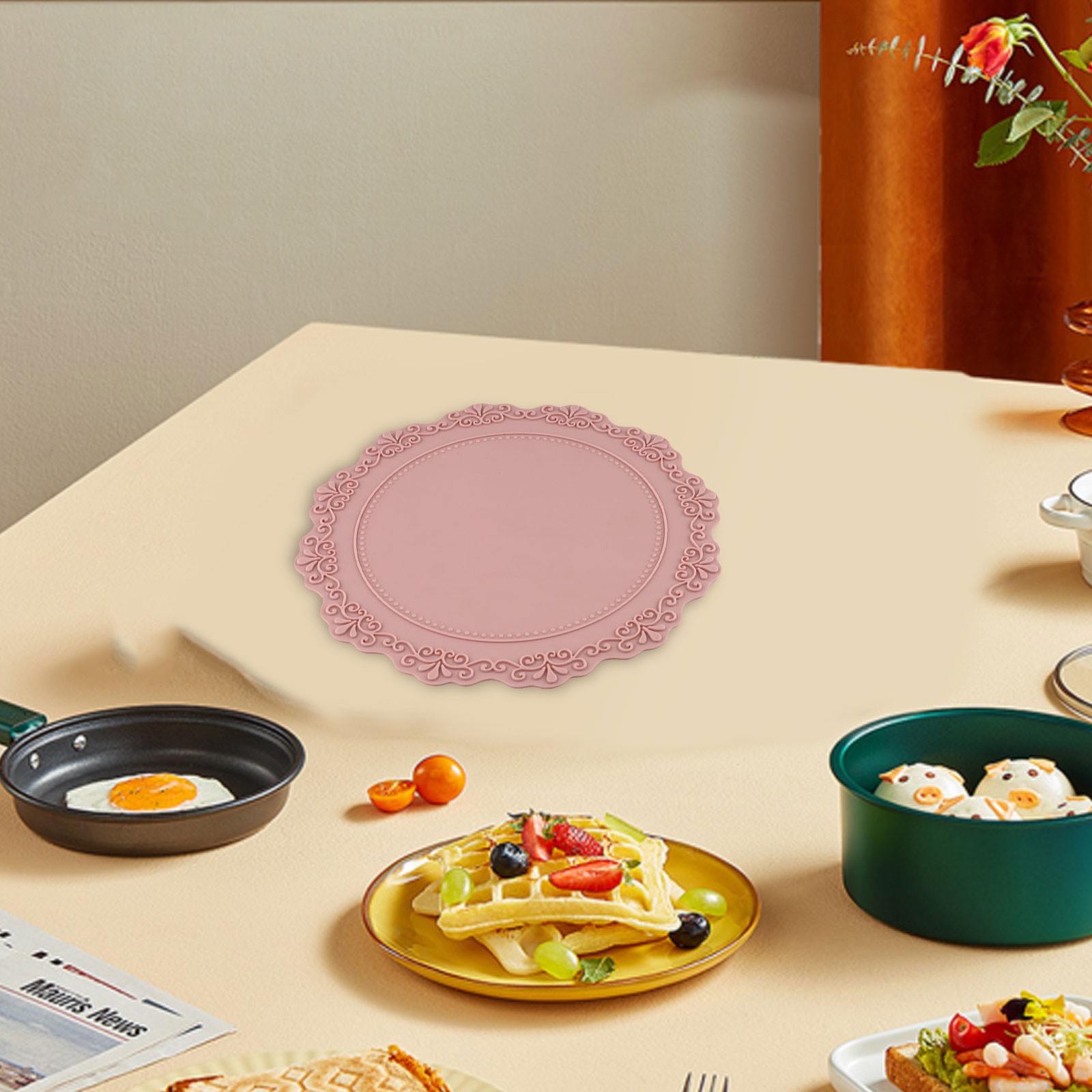 Elegant Silicone Placemat for Dining Table Luxury Heat Resistant Table Pad - Picture 22 of 36