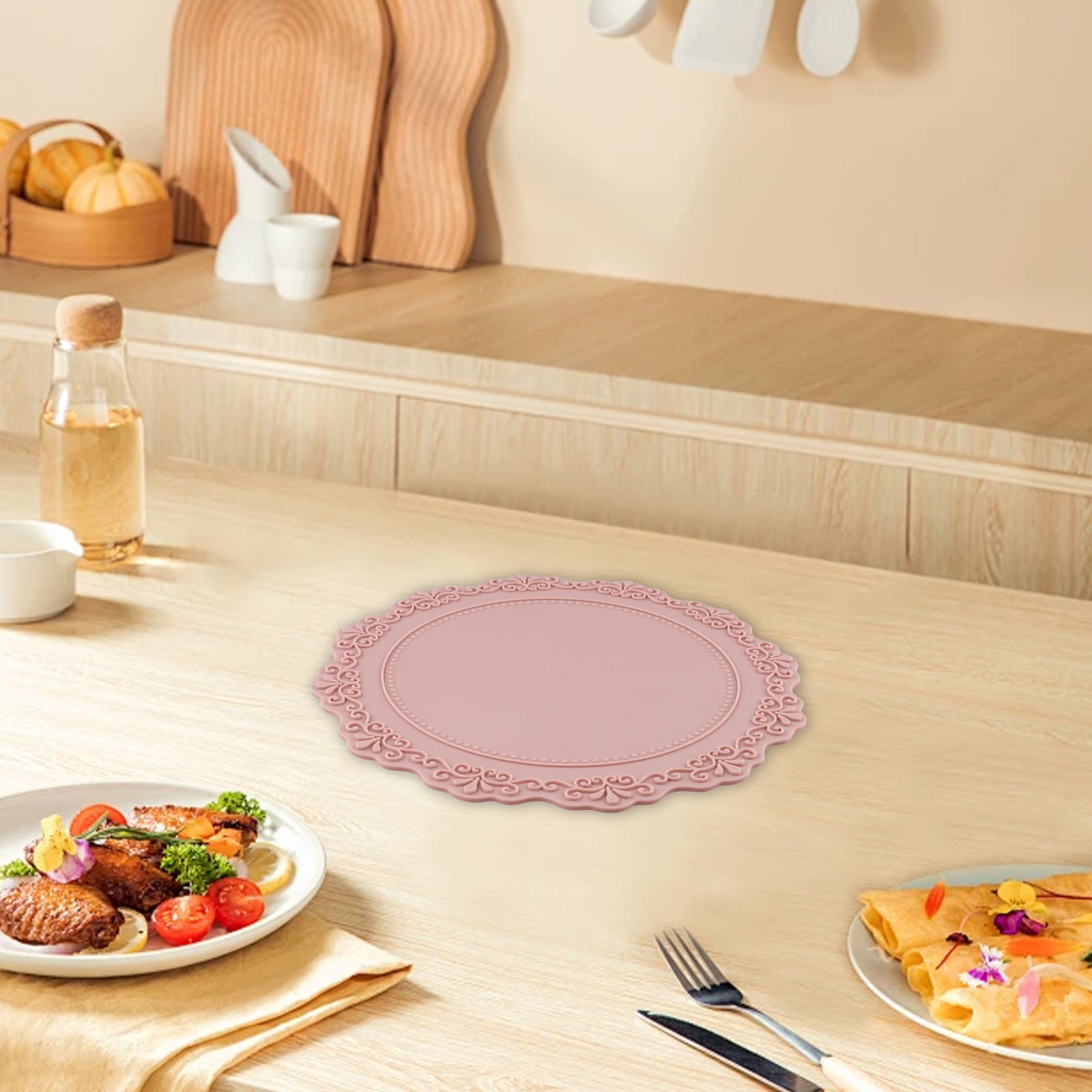 Elegant Silicone Placemat for Dining Table Luxury Heat Resistant Table Pad - Picture 29 of 36